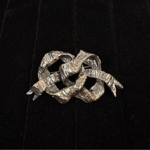 Vintage Robert Zentall Brutalist Abstract Ribbon Brooch